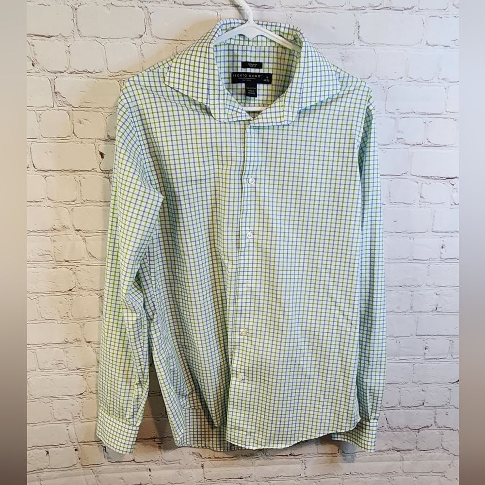 Men's Pronto Uomo longsleeve button-down shirt, size Medium